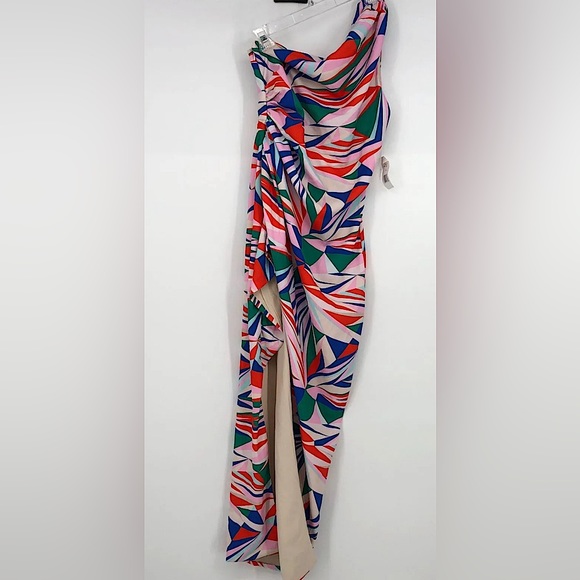Alexia Admor NWT Sexy Colorful One Shoulder High Thigh Slit Dress **Size 4**🔥🔥 - Picture 1 of 6